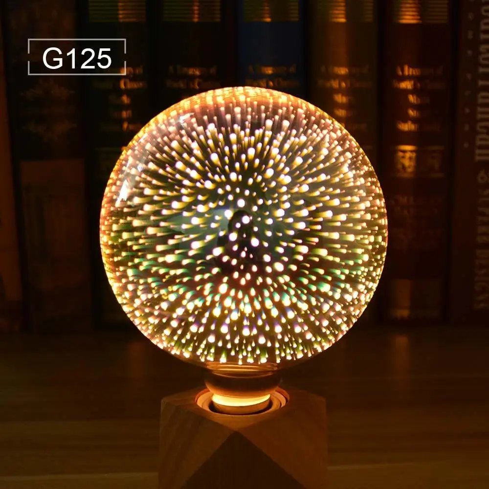 G125 Новинка 3D эффект светодиодный фейерверк светильник лампочка 110 V-220 V 3D лампа Винтаж декоративные рождественские праздничные вечерние праздничные Фея светильник s - Цвет: G125