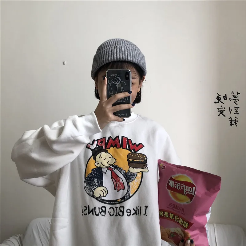 YouGeMan лучшие друзья Толстовка Осень Зима Ulzzang Harajuku Винтаж Забавный флисовый пуловер толстовки для женщин с длинным рукавом пот