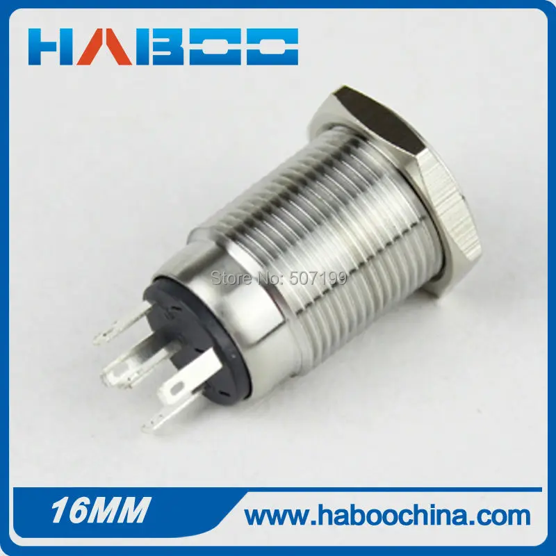 10 шт./лот 16 мм Мгновенный Переключатель со светодиодной подсветкой переключатель