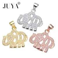 juya 2022 new cubic zirconia elephant fish animal charm pendants for bracelet necklace making diy handmade jewelry accessories