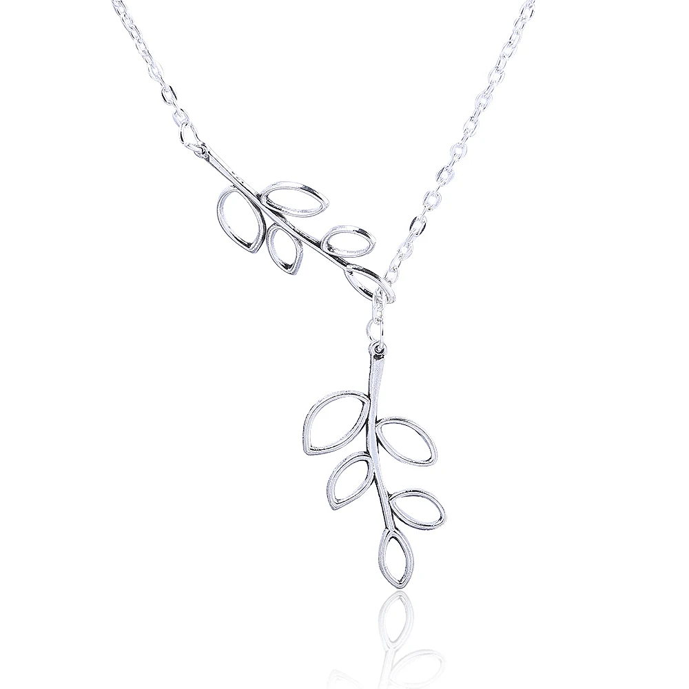 Korean version of jewelry simple metal leaves necklace cross tassel short Necklaces &amp Pendants Vintage Necklace Women | Украшения и