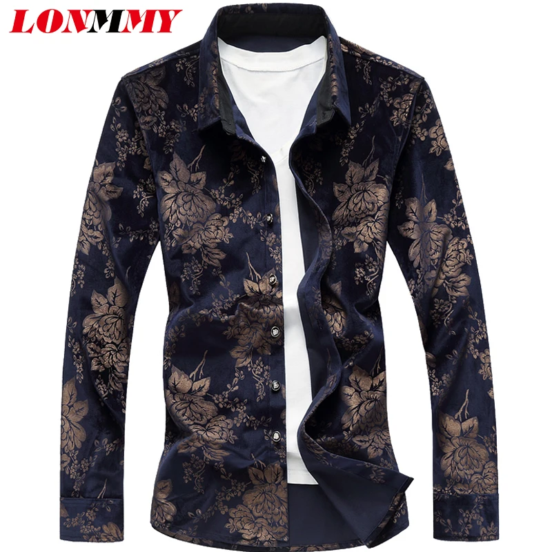 Повседневные блузки LONMMY размера плюс 6XL 7XL облегающие мужские рубашки с длинным