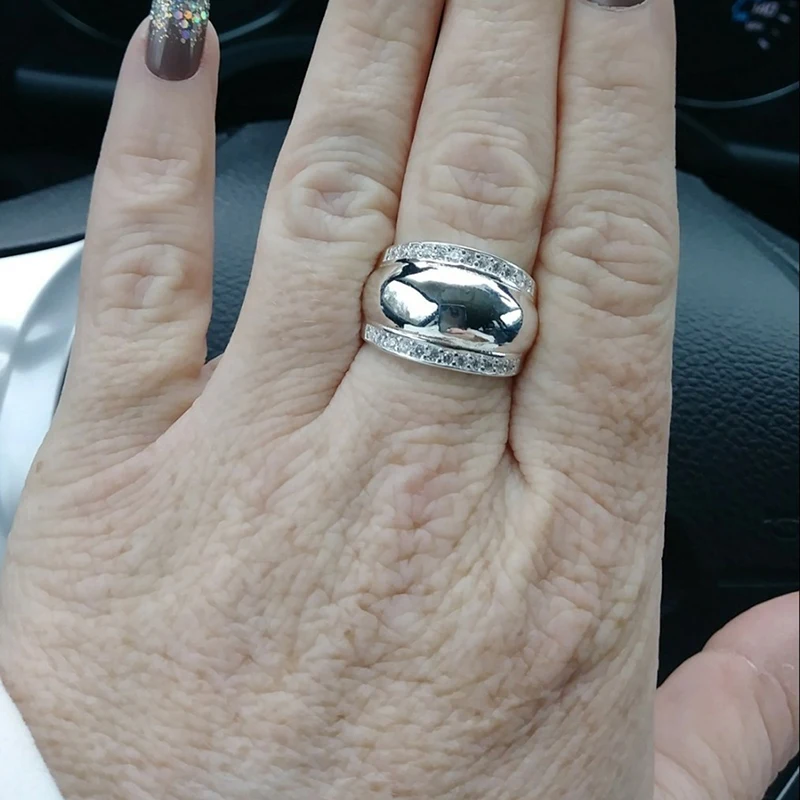 Серебряный цвет классический дизайн Свадебные обручальные кольца для женщин