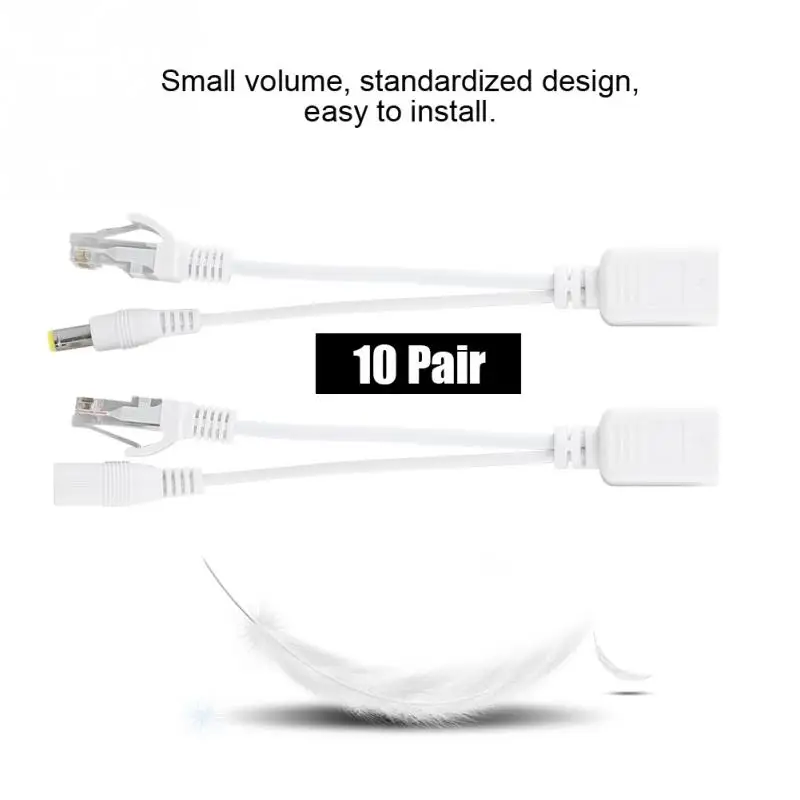 Детские носки по 10 пар в DC 12 V IP Камера POE RJ45 кабель Мощность Over Ethernet адаптер