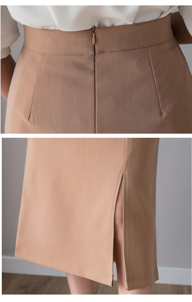 Модная весенне летняя юбка миди женская элегантная Однотонная с разрезом по