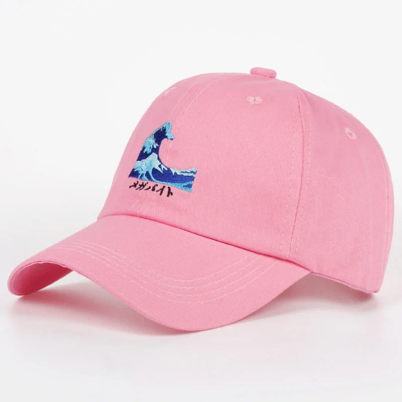 Розовый VORON дышащая бейсболка с волнами, бейсболка s Strapback, бейсболка Bboy, хип-хоп головные уборы для мужчин и женщин, облегающая Шапка черного, розового и белого цветов - Цвет: Розовый