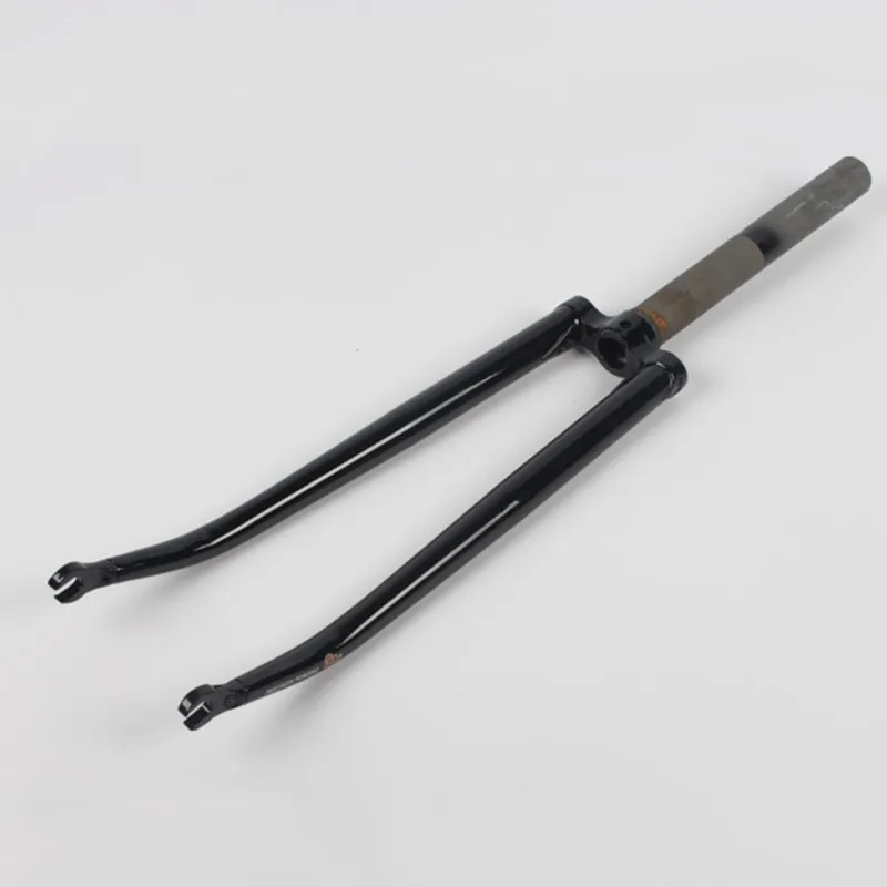 Bent fork black Шоссейный велосипед из хромированной стали, 700C жесткая вилка 1 1/" 28,6 мм, суппорт, тормозные вилки для велосипеда, изогнутая вилка/Прямая вилка - Цвет: Bent fork black