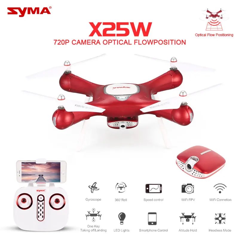 Новейшая Syma X25W Wifi FPV Регулируемая 720P hd камера Дрон оптический поток
