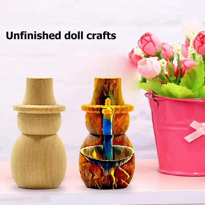 10 шт. DIY снеговик деревянный колышек кукла свадебный торт Топпер Детские вечерние сувениры Свадебный домашний декор из дерева ремесло людей, вложения наборы