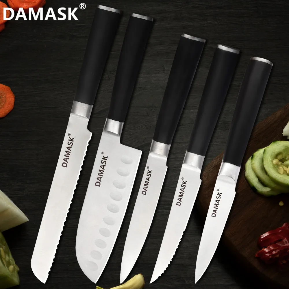 DAMASK высококачественный кухонный комплект ножей из нержавеющей стали японский