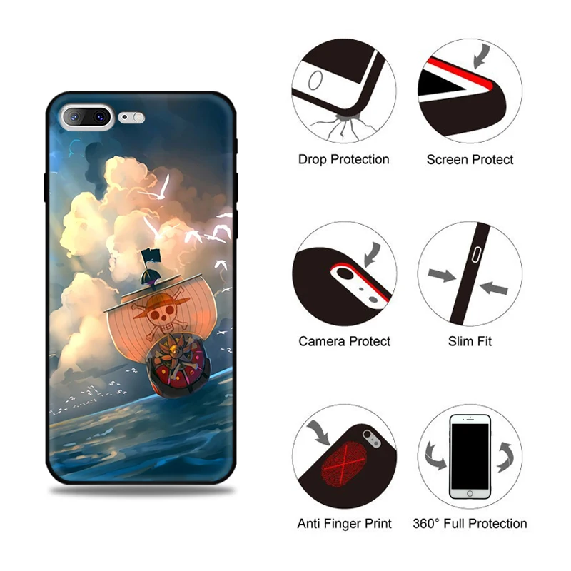 Чехол для iPhone x xr xs max One Piece Luffy Matte Ace Thousand Sunny чехол iphone 5 5s se 7 8 6 6S Plus телефона |
