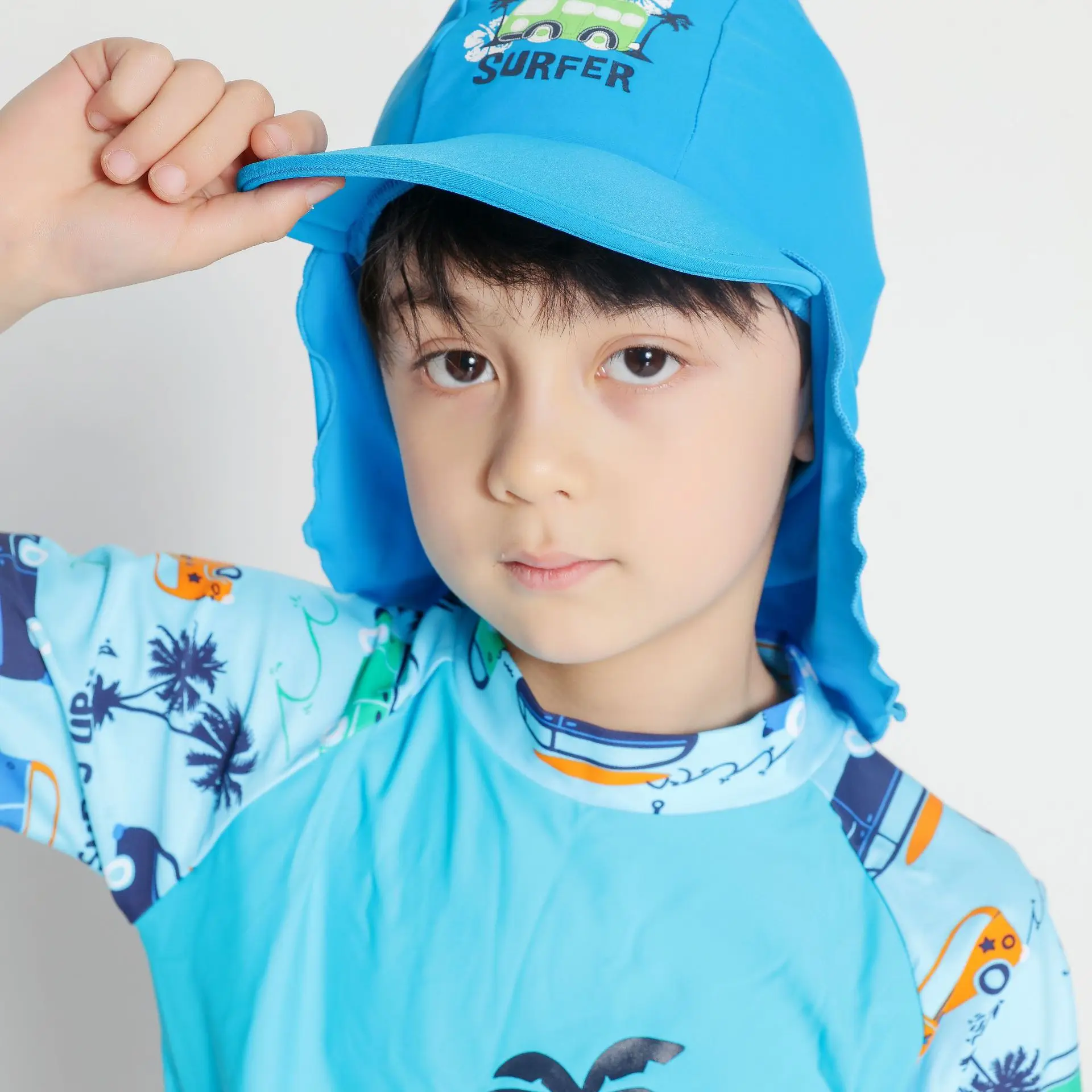 Летняя пляжная кепка для детей 3-10 лет детская шапка с УФ-вырезом плавания