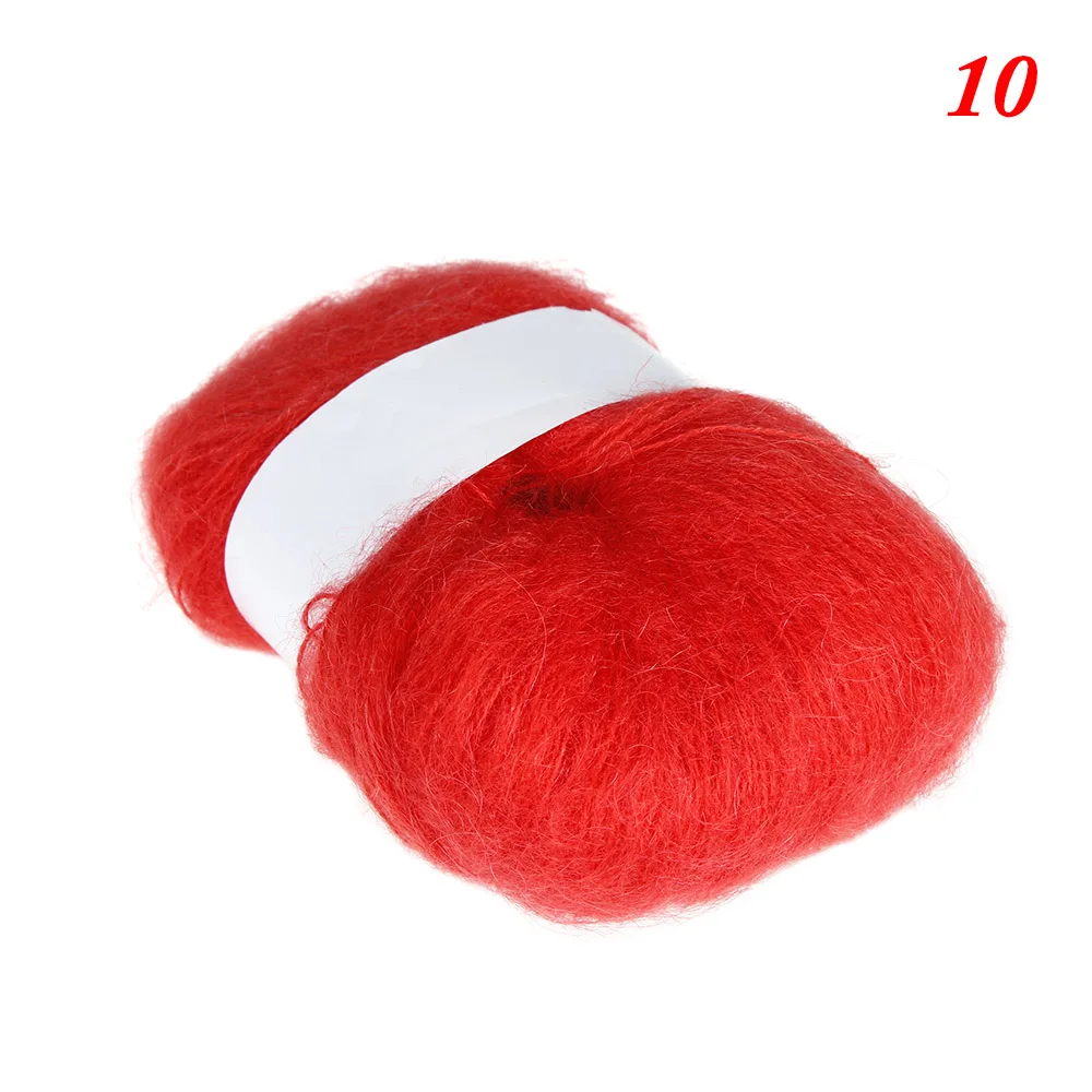 10 25g практические шерсть ангоры пряжи мягкий тонкий вязальная пряжа для вязаный шарф шаль Костюмы шляпа тонкий гладкий шерстяной пряжи - Цвет: 10