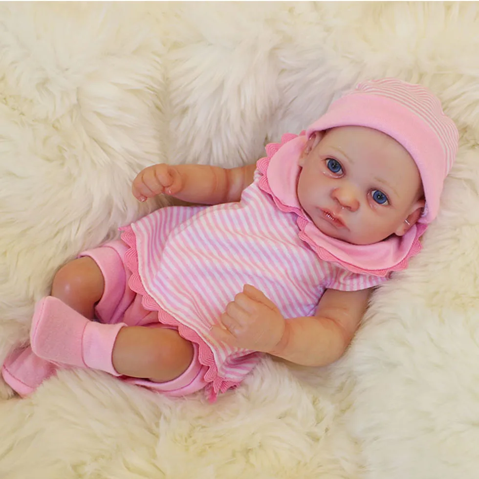 OtardDolls bebe кукла-реборн 25 см, полностью виниловая кукла-Реборн, реалистичные куклы для детей, ручная роспись, волосы, подарок на день рождения