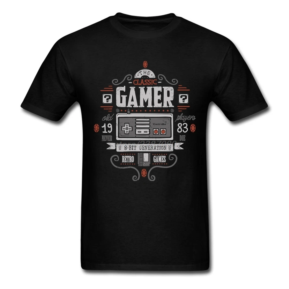 Популярная классическая футболка с надписью gamer Для мужчин s круглый вырез