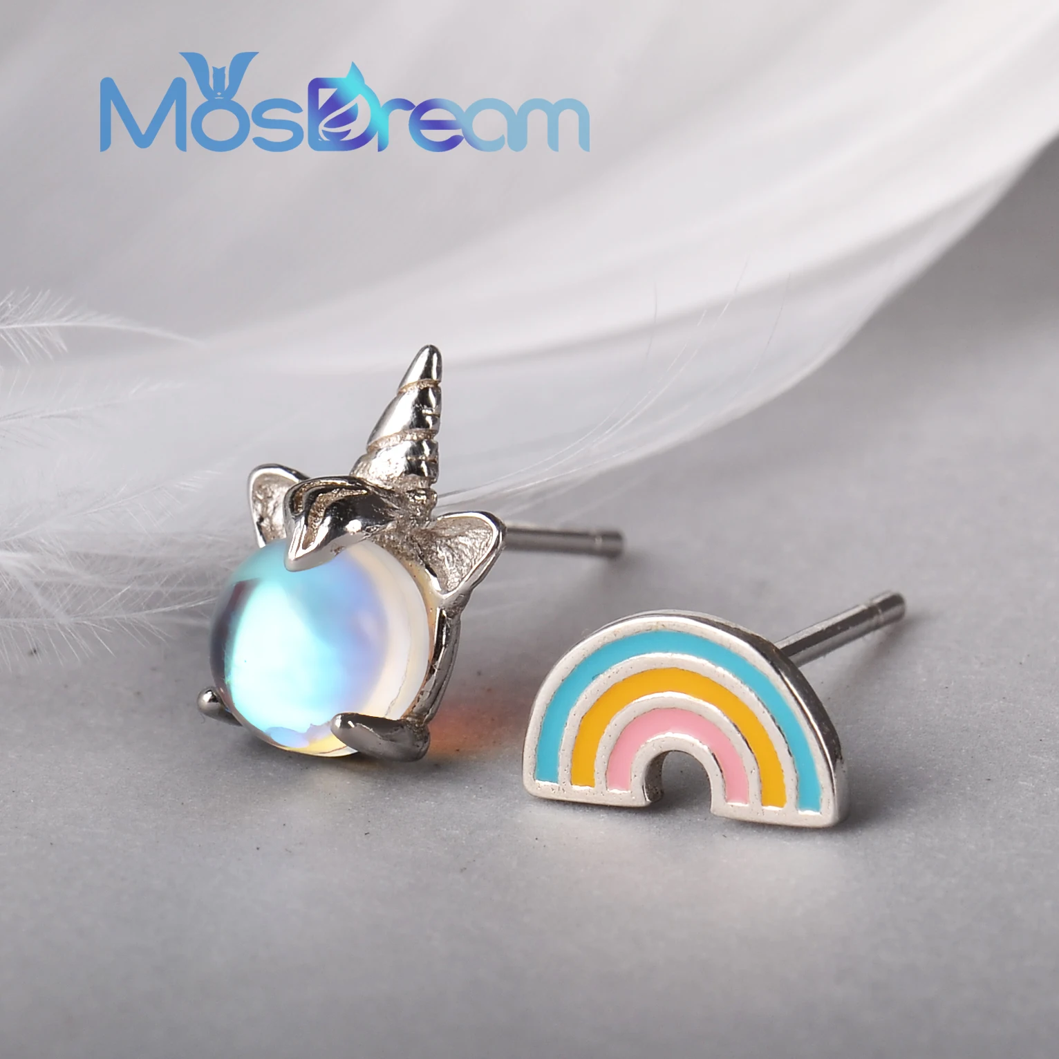 ITSMOS Радуга Единорог Аврора серьги женскому темпераменту асимметричные s925