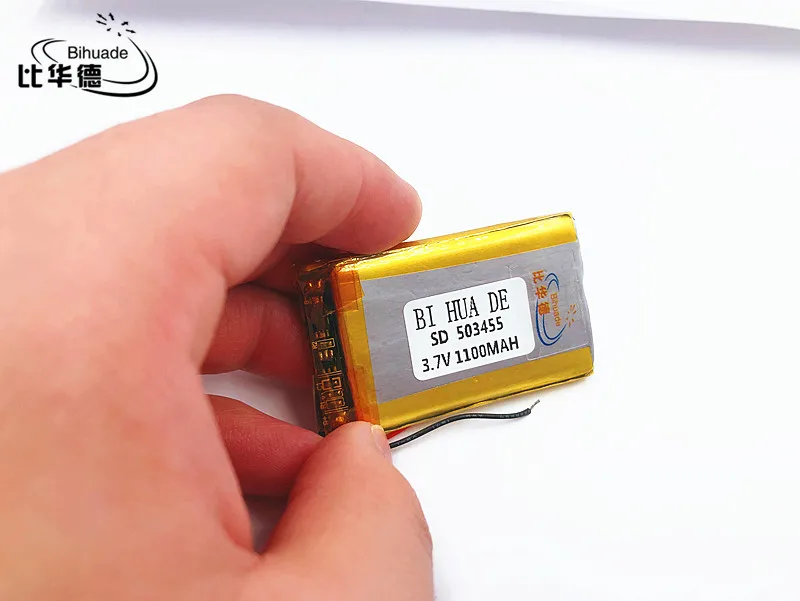 Перезаряжаемый литий-полимерный аккумулятор Li-Po 503455 503456 3 7 V 1100mAh для gps-трекер DVR MP4