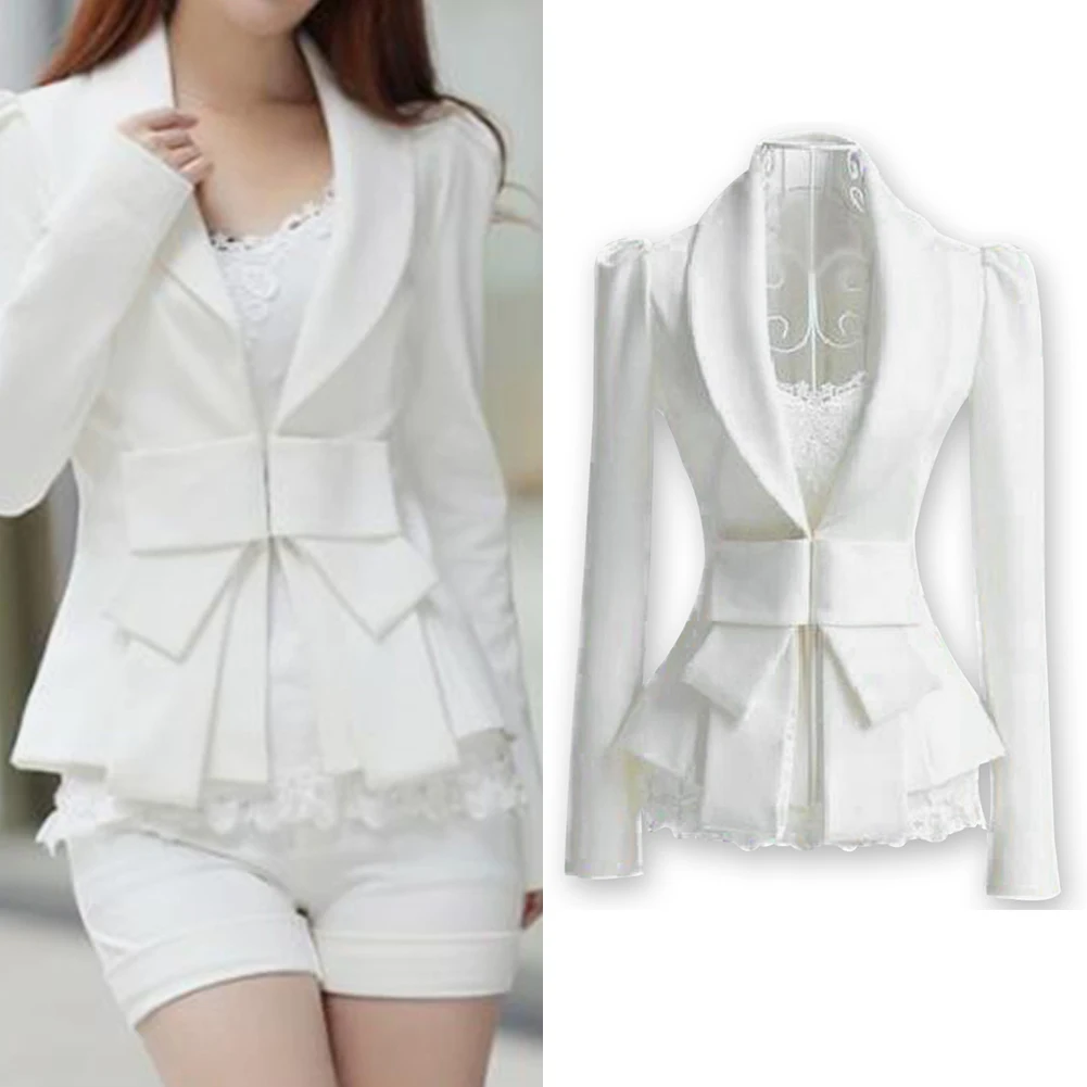 Женский костюм на подкладке офис формальный Блейзер OL топы для работы бант