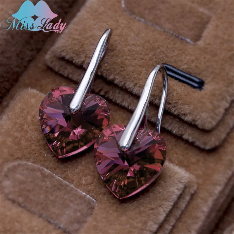 Miss Женский романтические серьги-подвески золотого цвета с кристаллами в форме