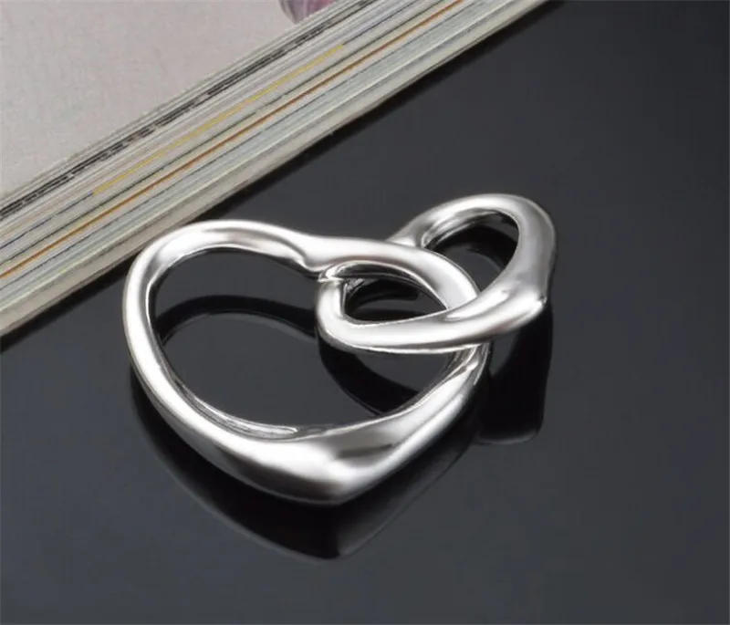 925 серебряные ожерелья для женщин с двойными сердцами ожерелье Femme Collier