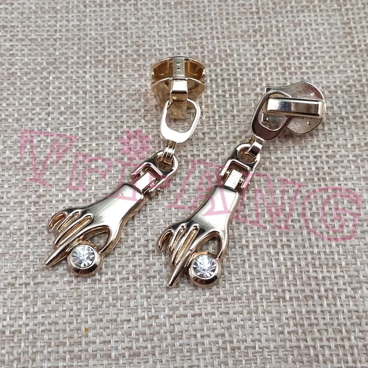 20 шт./лот 5 # слайдеры на молнии из цинкового сплава с блестящими стразами | Дом и