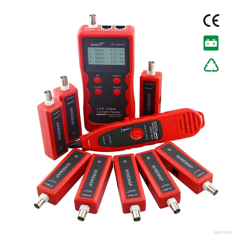 BNC Cable Tester  Wire Tracer Cable Scan Break point  Length Tester 8 Remote Units for RJ45/RJ11/BNC/USB