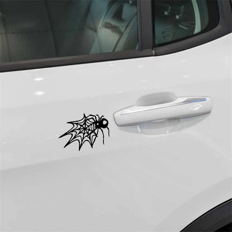 YJZT 19CM*13.6CM Spider Web Car Funny Vinyl Decal Sticker Black/Silver C19-0308 | Автомобили и мотоциклы