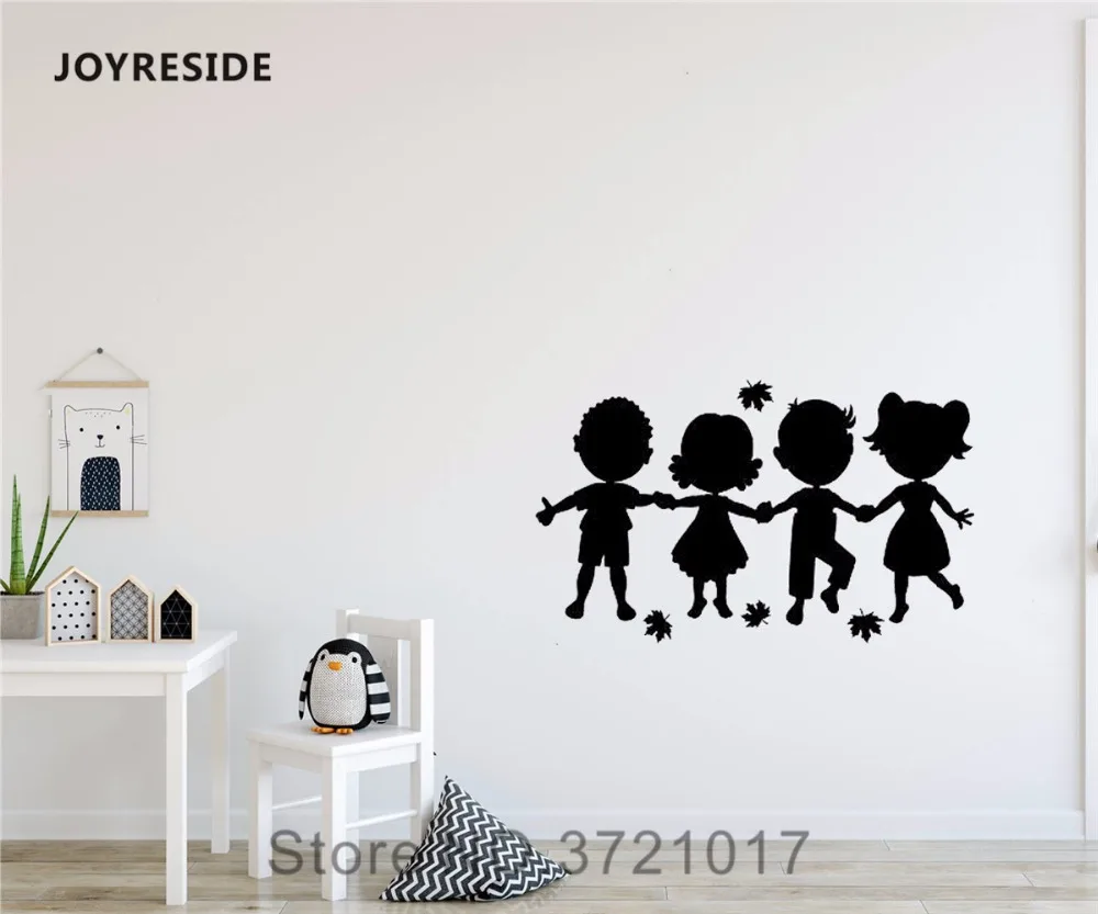 Милые силуэты joyliving для маленьких детей наклейка на стену с удержанием рук