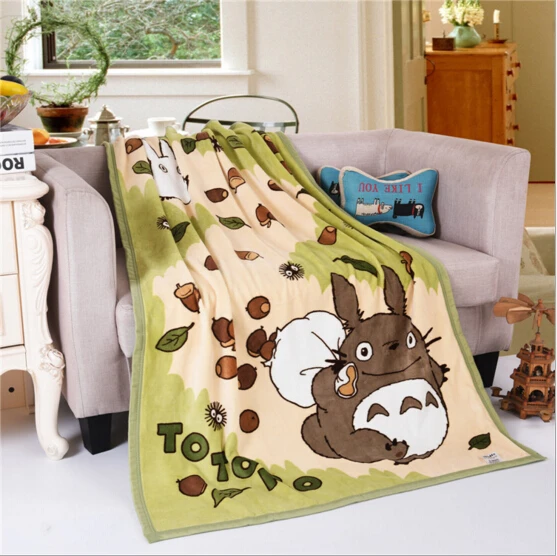 Бесплатная доставка Мой район одеяло с Тоторо плюшевые дети коралловый флис