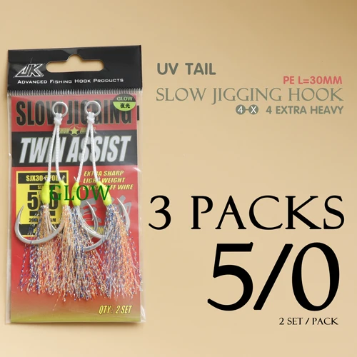 3 packs Long 5 l 0 JK 1~ 3 Упаковка 4X тяжелые медленно отжимные Крючки соленой воды для медленного джига крючок для тунца 5/0 6/0 рыболовный вспомогательный крючок две длины на выбор - Цвет: 3 packs Long 5 l 0