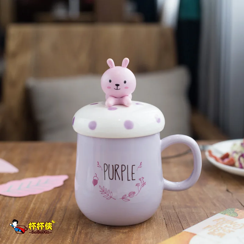 Оригинальная Милая 3d кружка с медведем и кроликом из мультфильма керамическая
