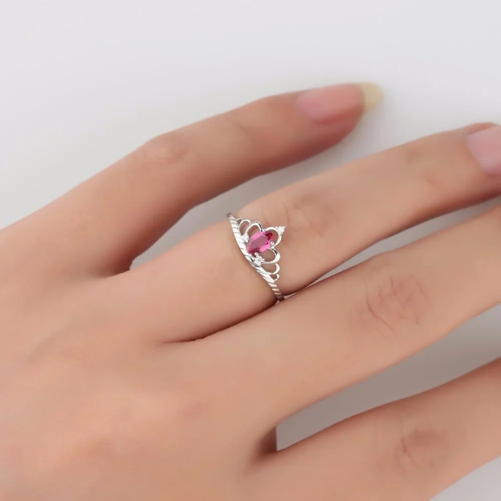 LASAMERO корона овальной формы 0.24CT природный рубин драгоценный камень бриллиант 18k