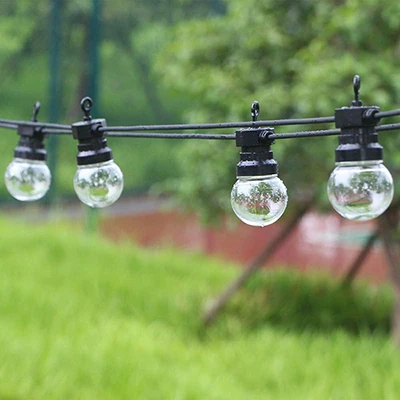 Transparent bulb 5 M 10 м гирлянда лампы миру светодиодный строки IP67 Водонепроницаемый открытый вечерние Сад Гирлянда Рождественская Свадебные внутренний дворик заднего двора ligths - Испускаемый цвет: Transparent bulb