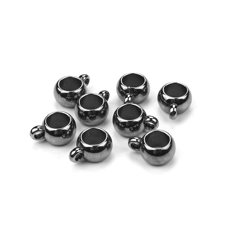50pcs Perforated beads spacer connector white Gun black craft Jewelry bracelet necklace base buckle Component | Украшения и