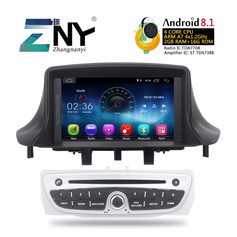 7 &quotAndroid 8 1 автомобильный Стерео Авторадио для Renault Megane 3 Fluence gps навигация FM RDS