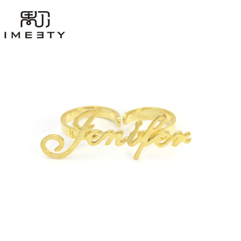 Индивидуальное кольцо IMEETY для пары кольца с табличкой Кэрри регулируемые