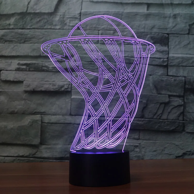 3D Креативный дизайн для баскетбола цветные ночные светильники 7 цветов домашнего