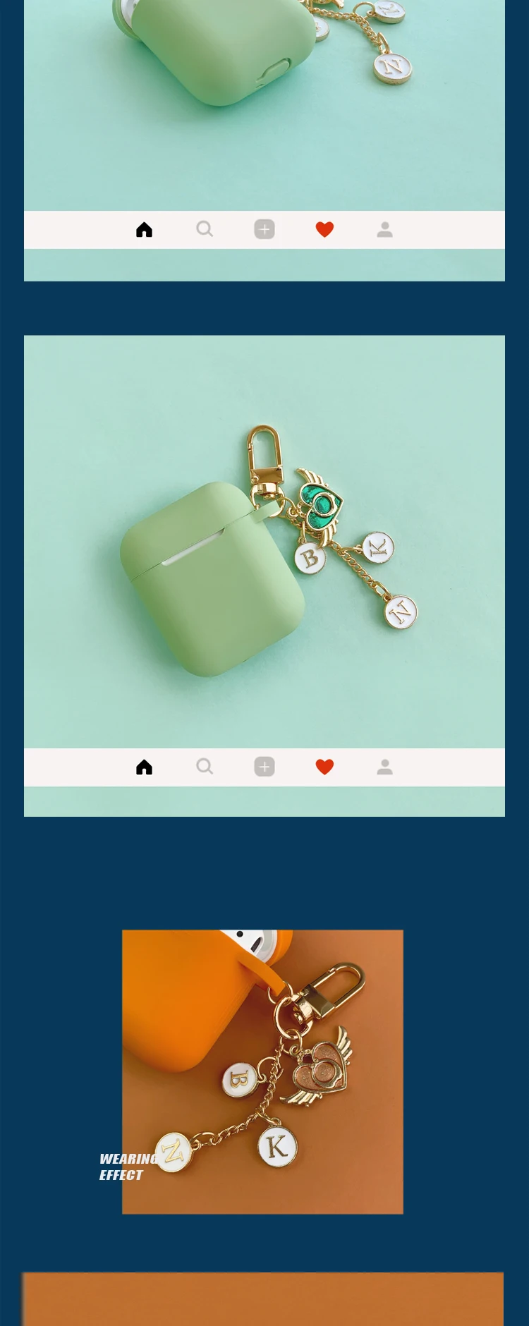 Милый защитный чехол с буквами для AirPods 2 силиконовый Bluetooth зарядное устройство для наушников коробка крышка Анти-потеря ремешок подарок чехол для Apple