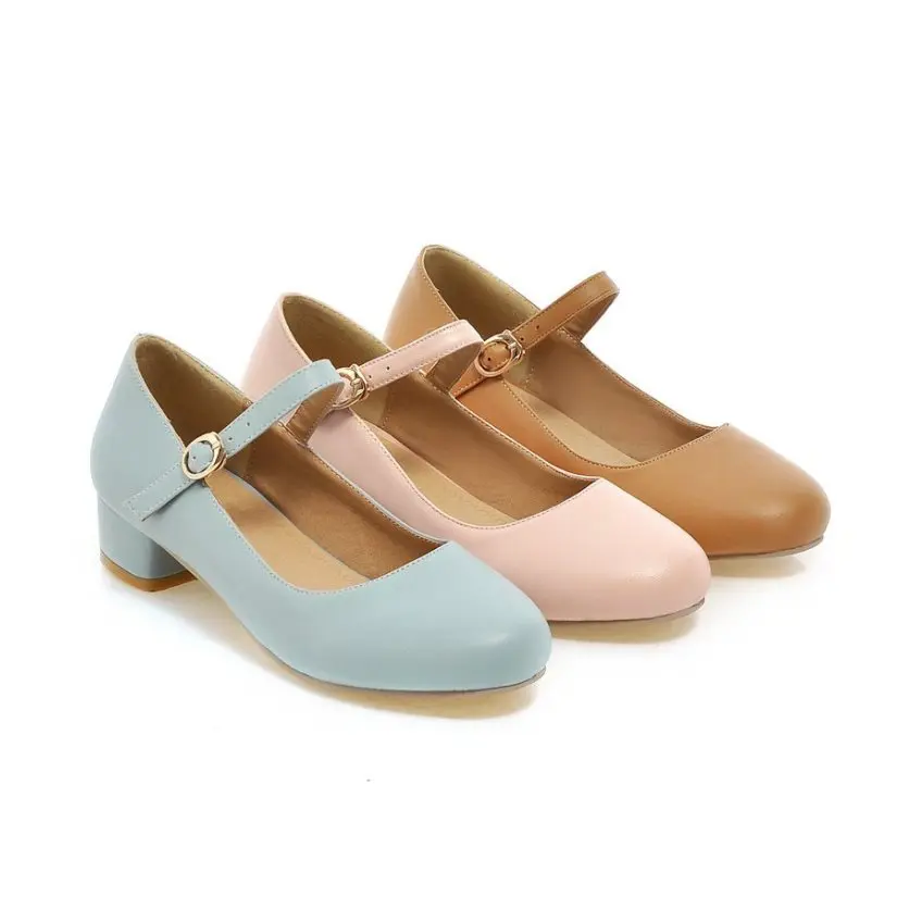 REAVE CAT/Женская обувь с пряжкой; Sapatos femininos; большие размеры 34-43; сезон весна-лето; женские босоножки на среднем каблуке; модная повседневная обувь; цвет синий, бежевый; QL4861