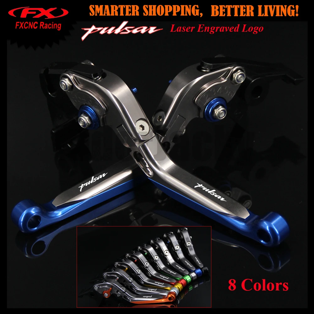 Лазерный Логотип CNC синий + титановый Мотоцикл Регулируемый складной выдвижной