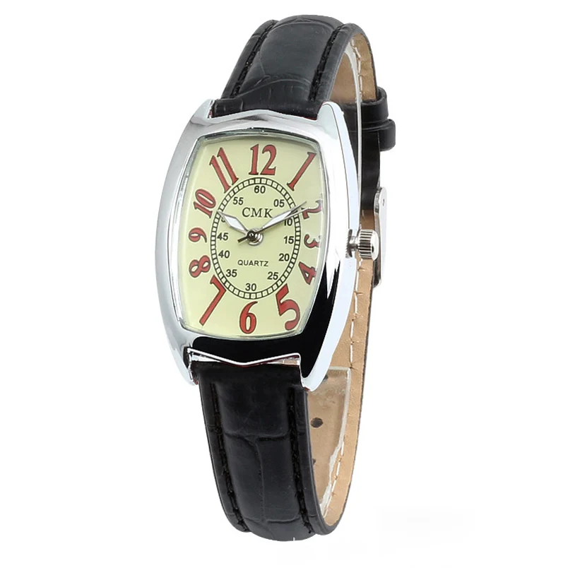 Ретро Tonneau женские кварцевые часы классические Reloj кожаный ремешок наручные