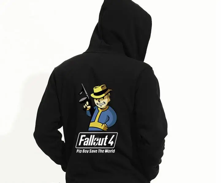 Игра Fallout 4 Hoodie Pin Boy Save The World принт на молнии Кардиган Толстовка супер теплое плотное флисовое пальто для мужчин и женщин