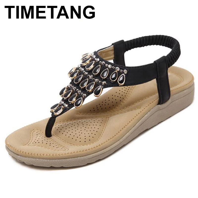 TIMETANG сандалии на ремешках Женские босоножки Летние шлепанцы Стиль Zapatos Mujer стразы