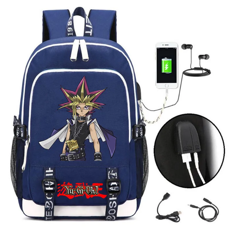 Blue 01 Аниме Yu Gi Oh юги Муто Millenium головоломки рюкзак подростков Дети школьный рюкзак, сумка для книг унисекс ноутбук путешествия сумки на плечо подарок - Цвет: Blue 01