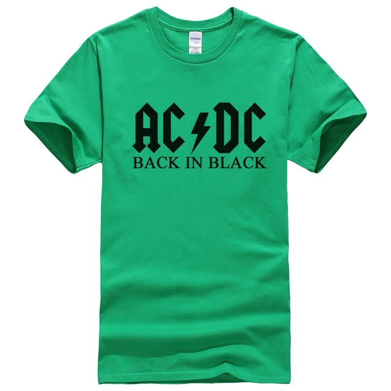 green Стиль,, хлопок, футболки AC DC, брендовая мужская футболка, металлическая рок-группа, футболки с принтом AC/DC, XS-2XL, T394 - Цвет: green