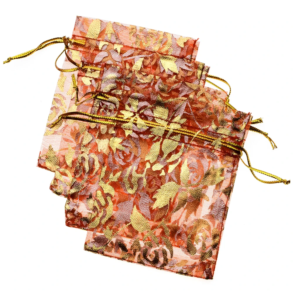 50Pcs/lot High Quality Exquisite Rose Flower Organza Bags Nice Jewelry Packaging Wedding Christmas Gift Pouches Bag | Украшения и