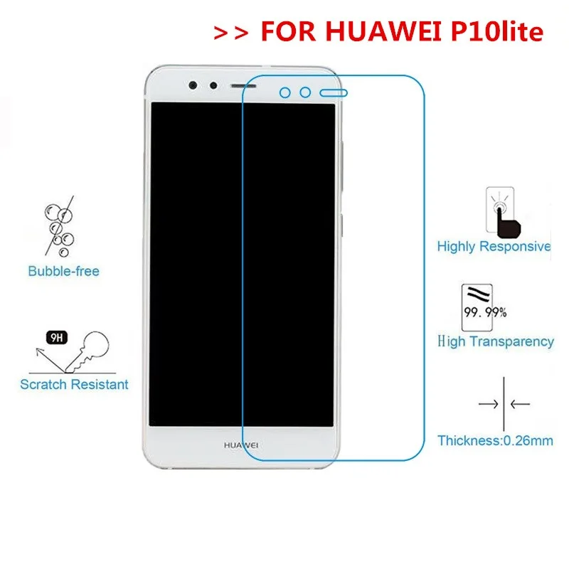 5 штук в партии Новый Закаленное Стекло для HUAWEI P10 Lite крышка экран защитный чехол
