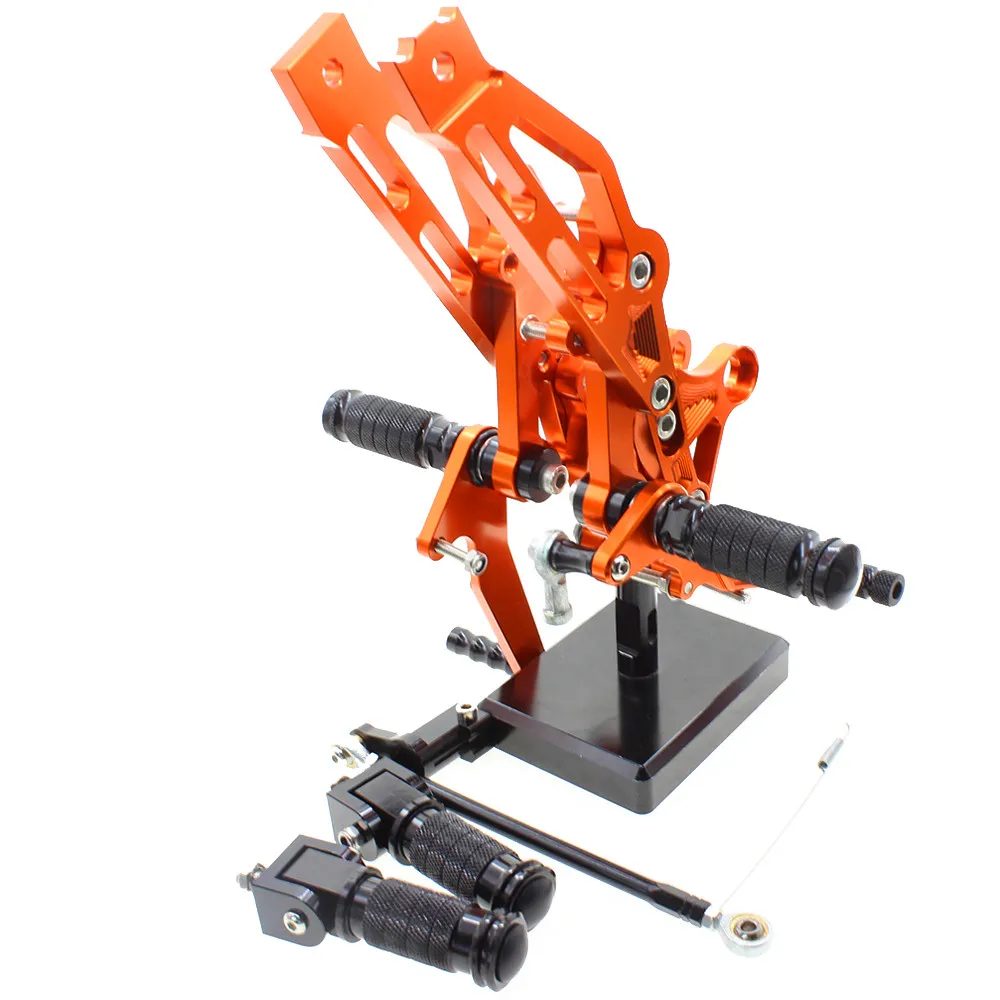 Оранжевый CNC Алюминиевый Регулируемый мотоцикл Rearset подножка задний Набор Подножка педаль Подножка для Honda Grom MSX125 MSX 125 2012- 2013 - Цвет: Оранжевый