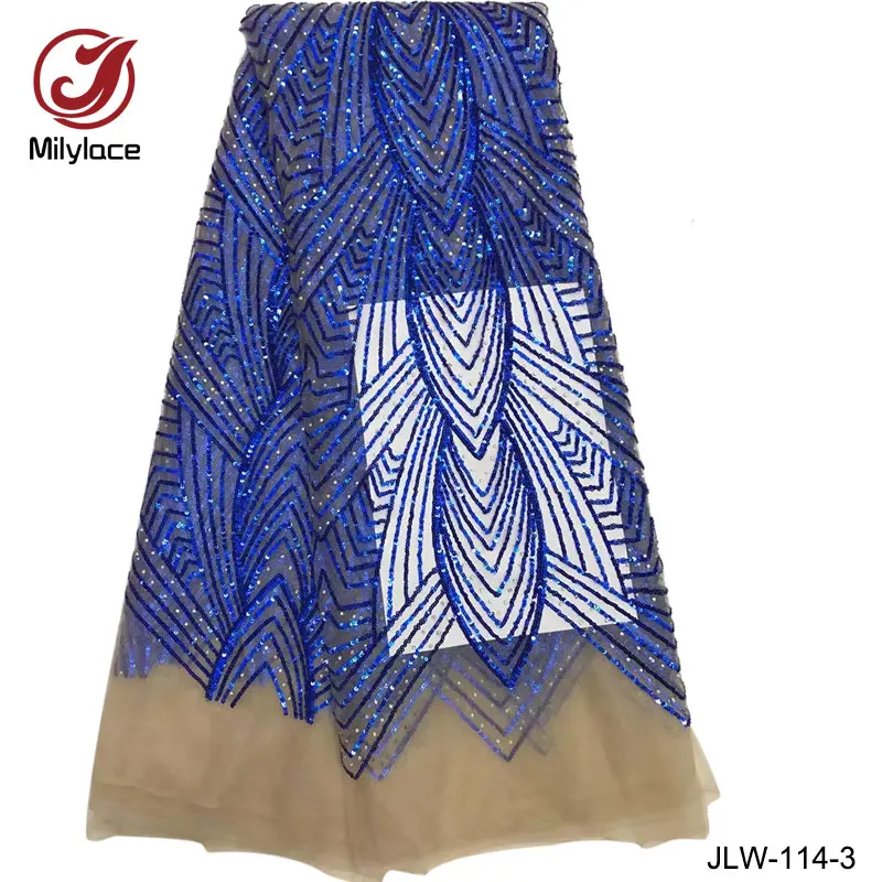 Королевский синий кружевной ткани Гуанчжоу свадебные блестки тюль кружева