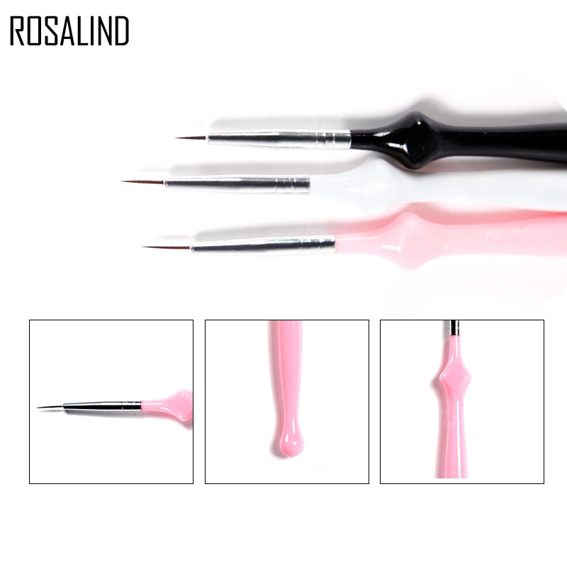 Розалинд 3 шт./компл. щетка для ногтей Инструменты Кисти Дизайн кисти Маникюр